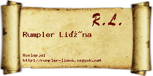 Rumpler Liána névjegykártya